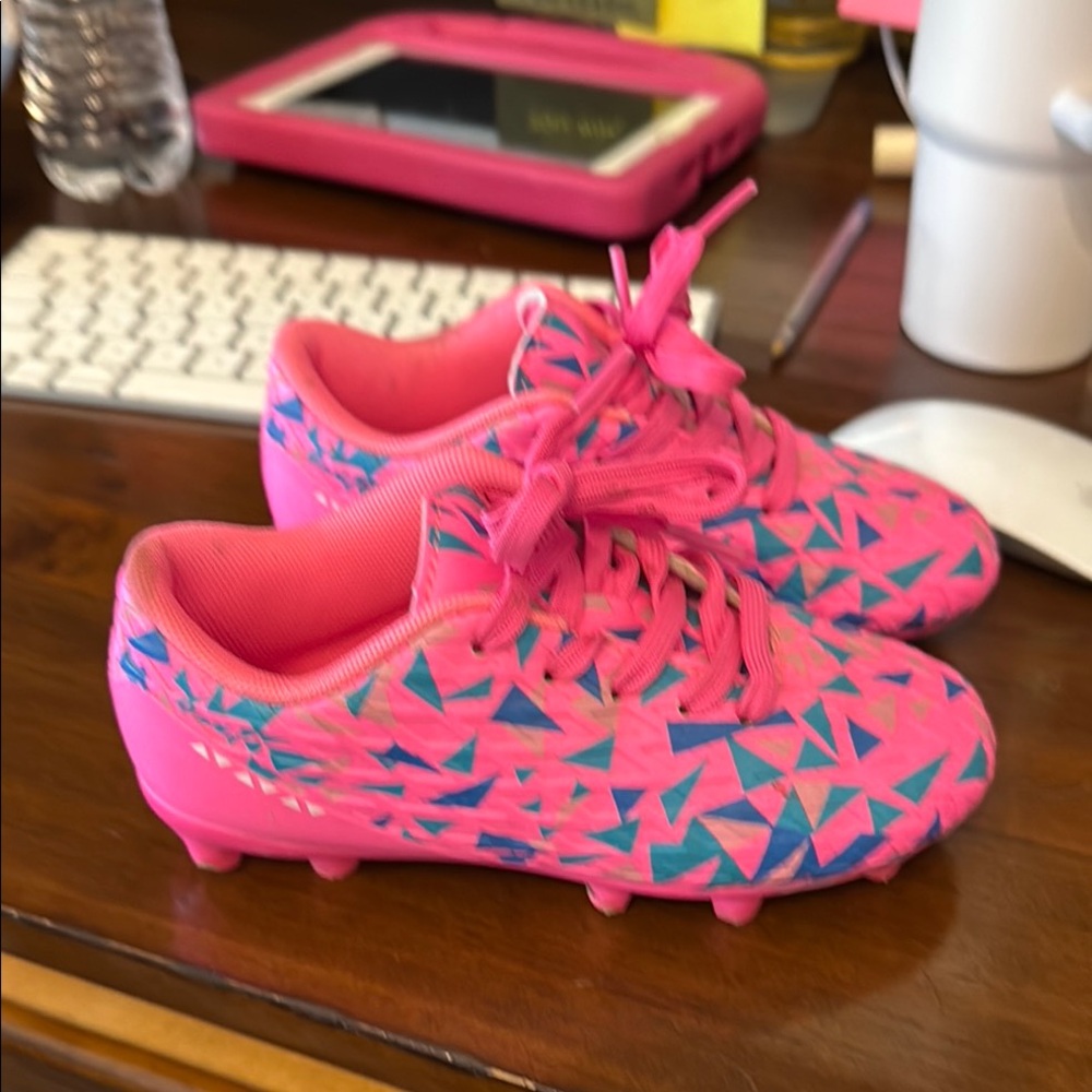 Kids Soccer Cleats Pink and Blue Shoes